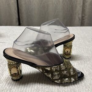 FABIO MORETTI  Crystal embellished mules size 9.5